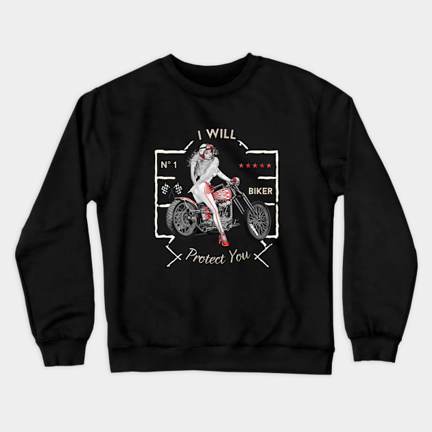 Biker Angel Crewneck Sweatshirt by 3vaN